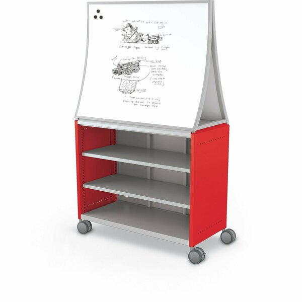 Mooreco Compass Cabinet Maxi H2 With Ogee Dry Erase Board Red 72.1in H x 42in W x 19.2in D B3A1C1D1B0